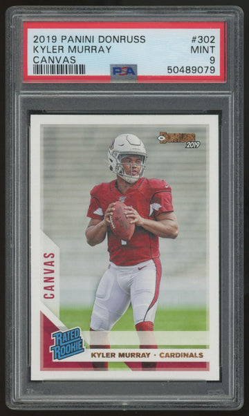 2019 Panini Donruss Kyler Murray Rated Rookie Canvas #302 PSA 9