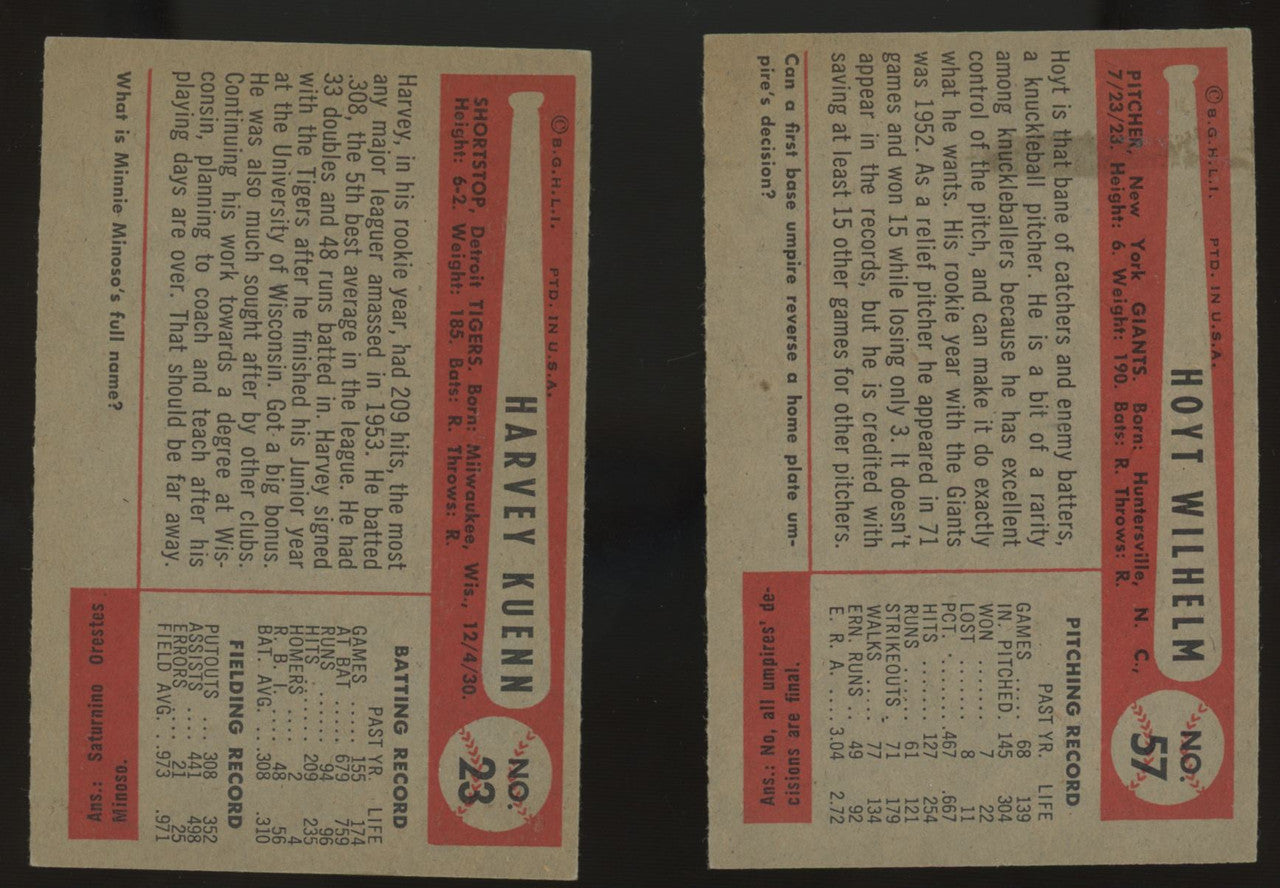 1954 Bowman Baseball Near Complete Set (188/224) EX-NM