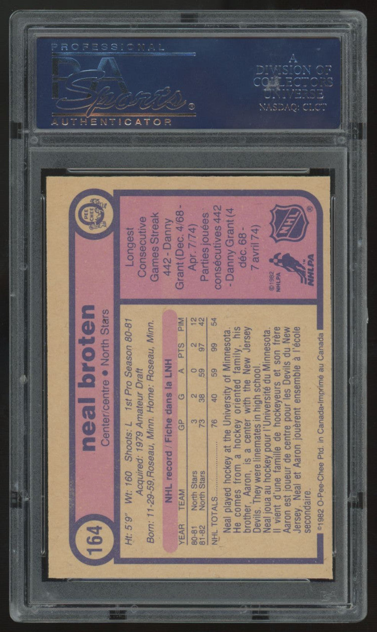 1982-83 O-Pee-Chee Neal Broten RC #164 PSA 9