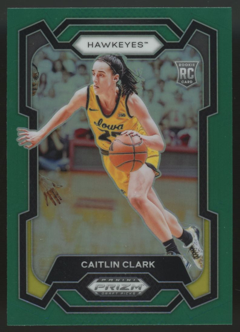 2024-25 Panini Prizm Draft Picks Caitlin Clark RC Green #57 "A"