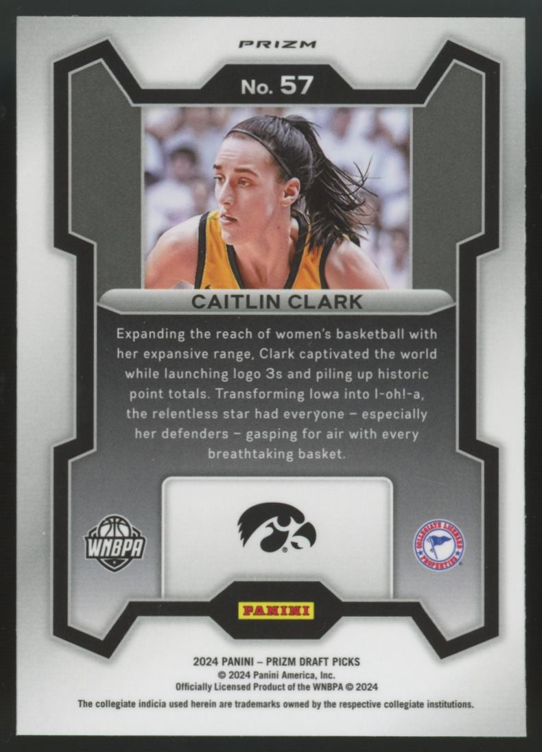 2024-25 Panini Prizm Draft Picks Caitlin Clark RC Green #57 "A"