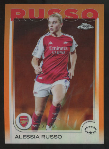 2024-25 Topps Chrome UEFA Women's Alessia Russo Orange Refractor /25 #100