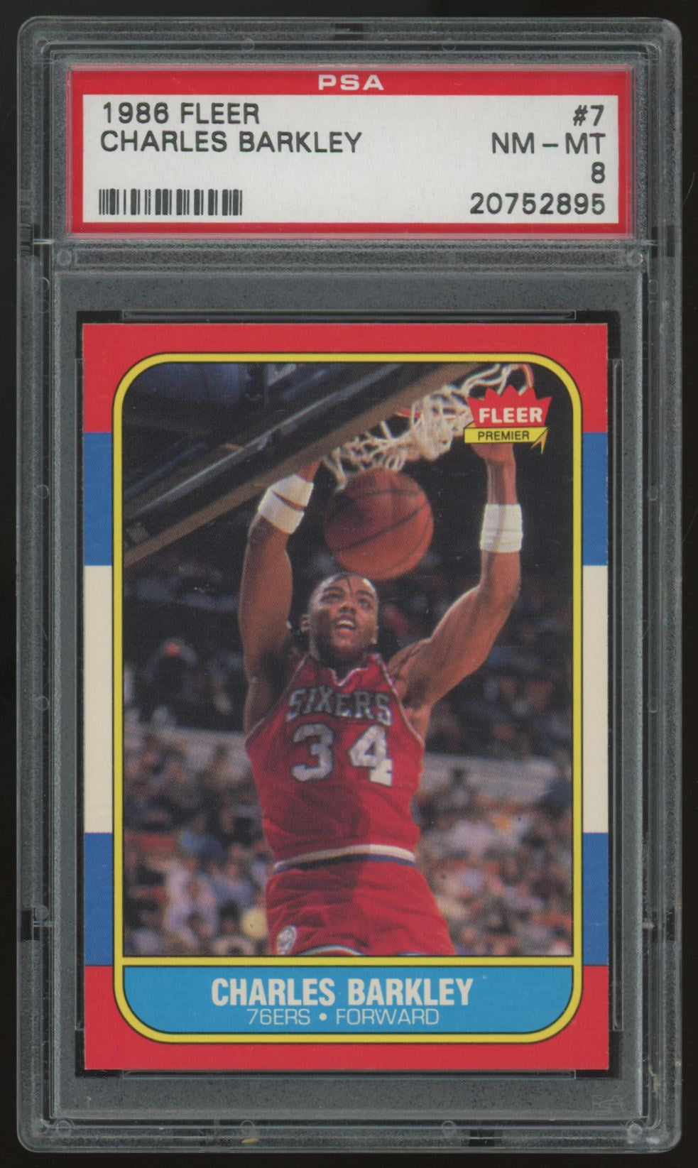 1986-87 Fleer Charles Barkley RC #7 PSA 8