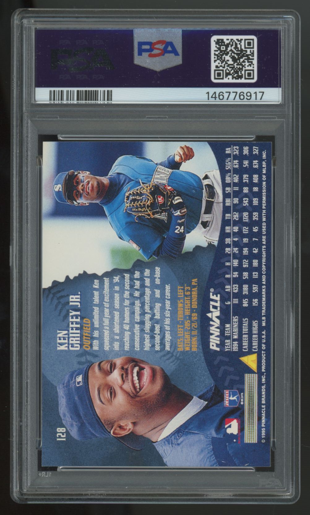 1995 Pinnacle Ken Griffey Jr. #128 PSA 9 *917