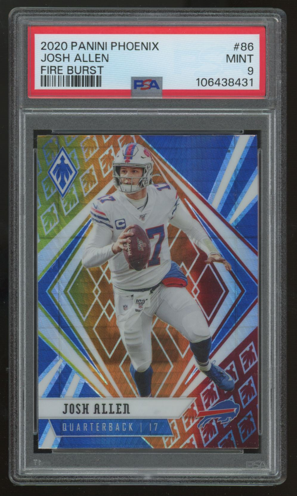 2020 Panini Phoenix Josh Allen Fire Burst #86 PSA 9