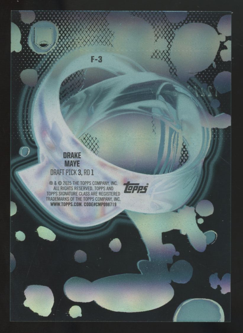 2024 Topps Signature Class Drake Maye RC Teal Fluidity /225 #F-3