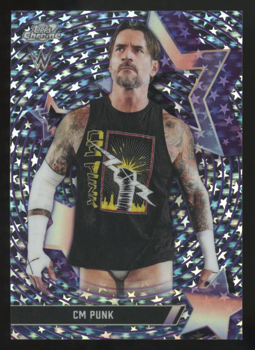2026 Topps Chrome Cosmic WWE CM Punk Starfractor SSP #SF-18