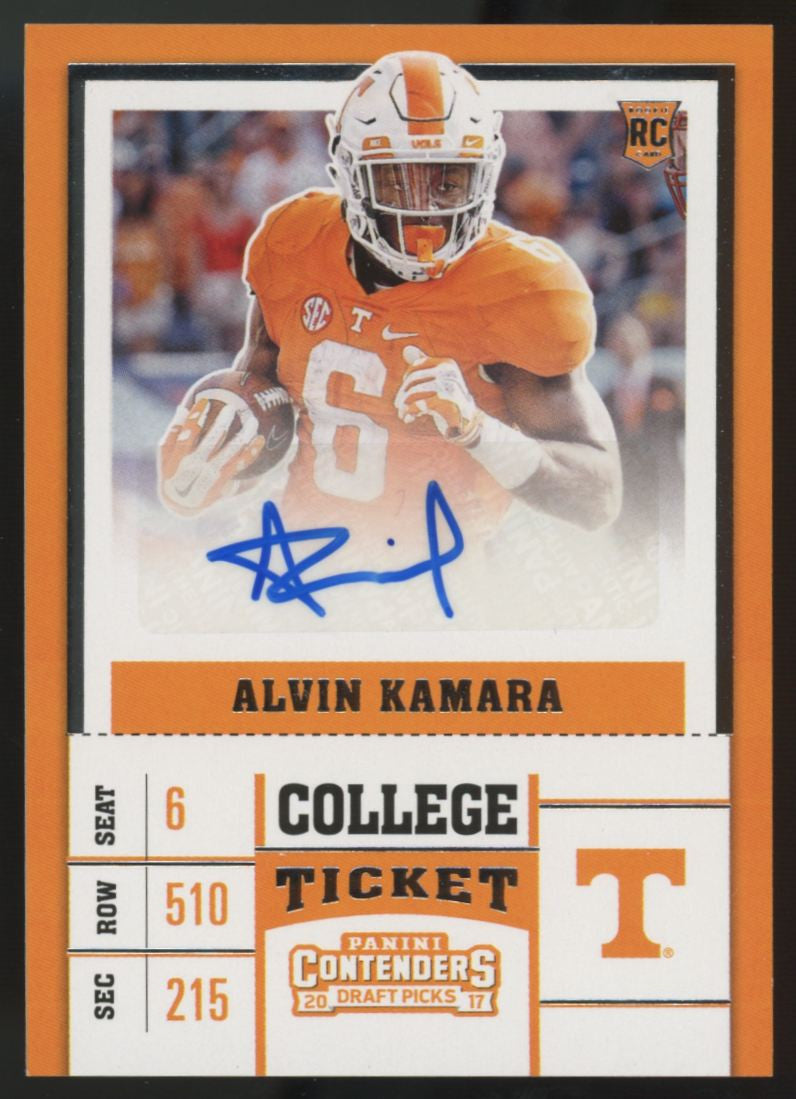2017 Panini Contenders Draft Alvin Kamara RC College Ticket Auto #173