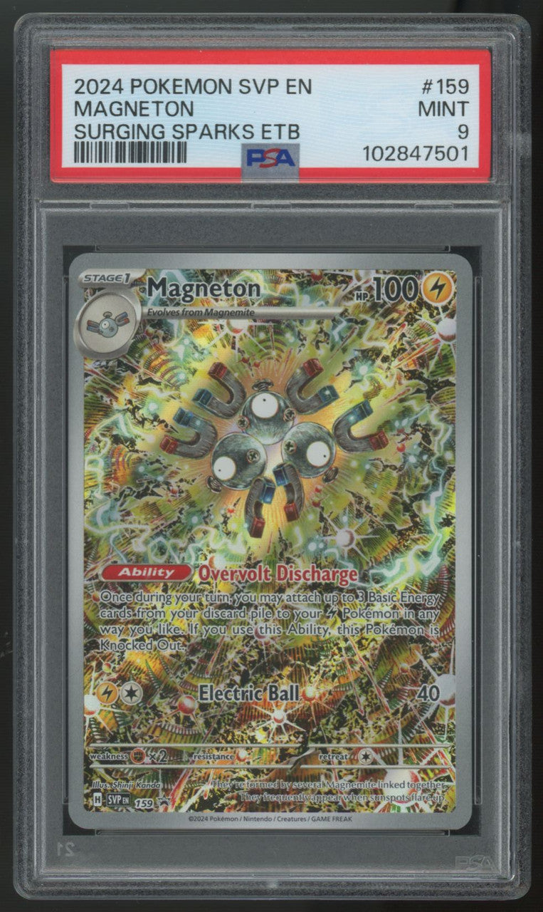 2024 Pokemon Magneton Surging Sparks ETB Promo #159 PSA 9