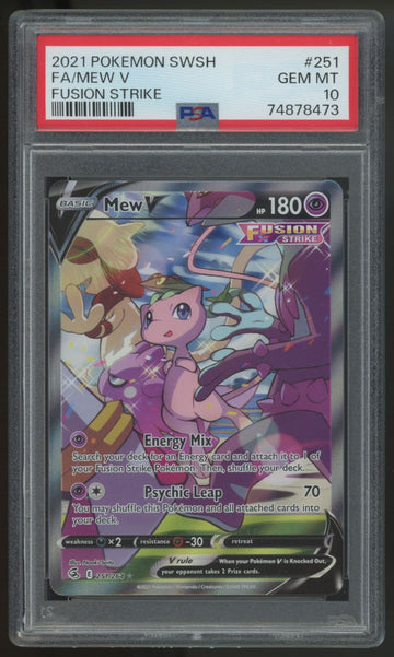 2021 Pokemon Mew V Fusion Strike Full Art #251 PSA 10