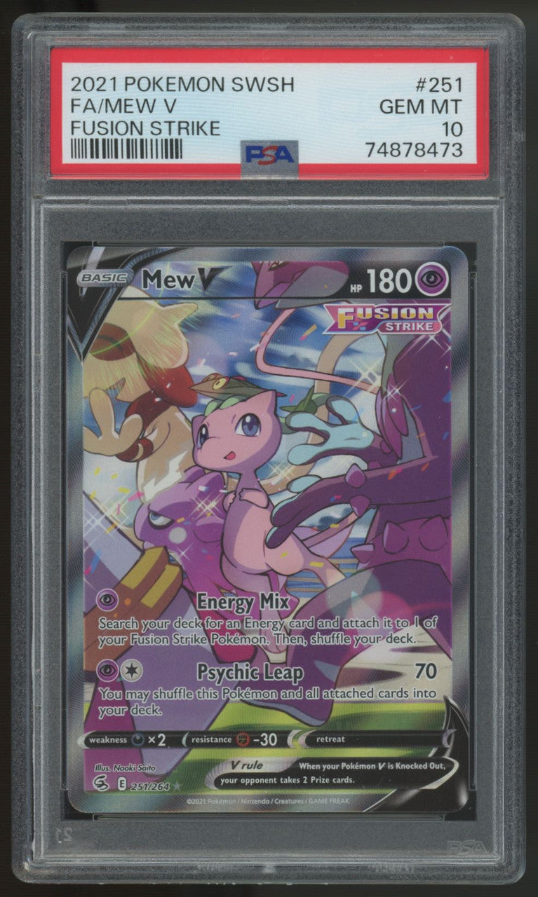 2021 Pokemon Mew V Fusion Strike Full Art #251 PSA 10