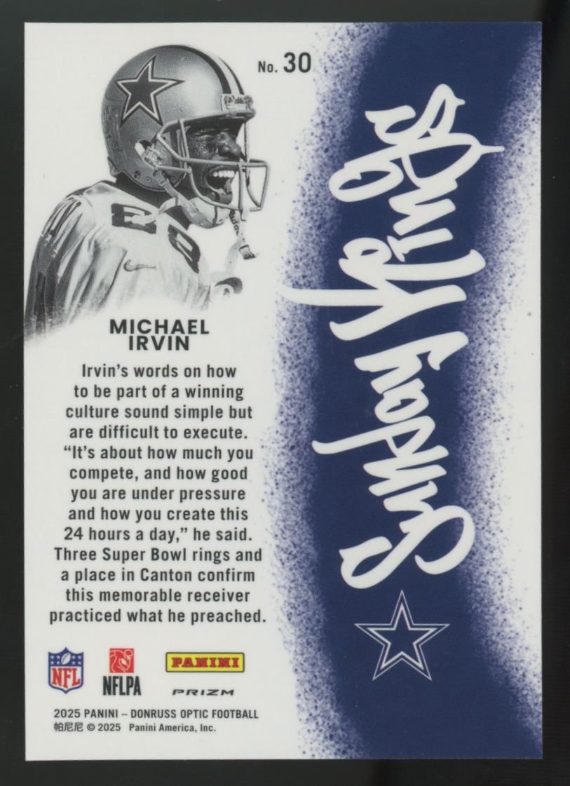 2025 Panini Donruss Optic Michael Irvin Sunday Kings SSP #30