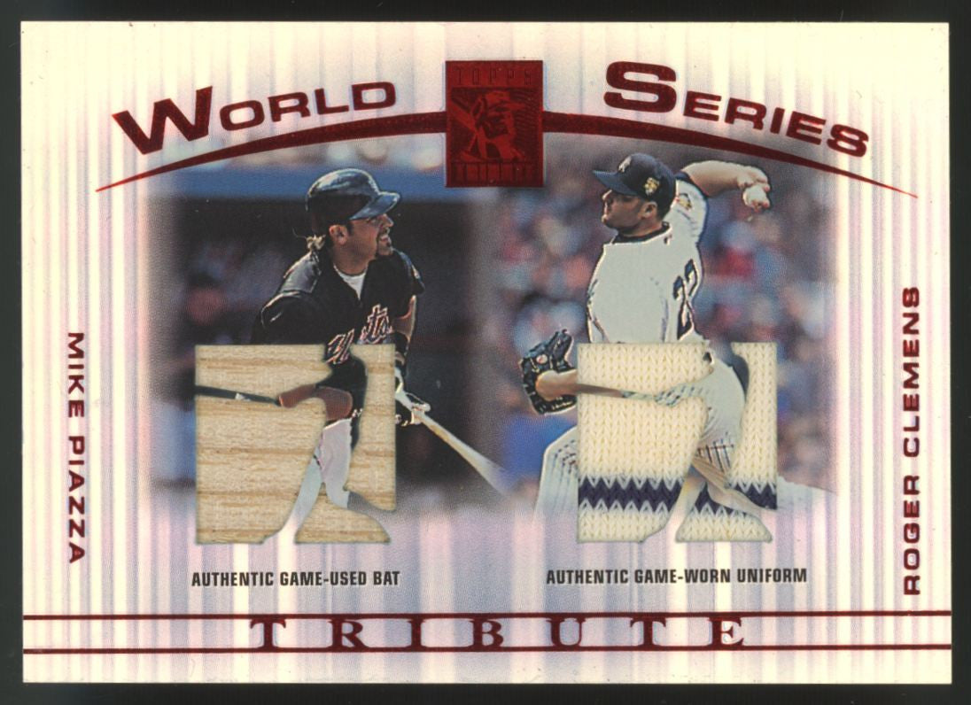 2003 Topps Tribute Contemporary Piazza Clemens World Series Red Dual Patch /50