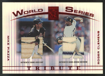 2003 Topps Tribute Contemporary Piazza Clemens World Series Red Dual Patch /50
