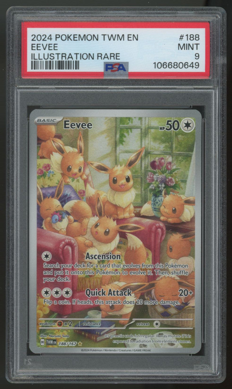 2024 Pokemon Eevee Twilight Masquerade Illustration Rare #188 PSA 9 (B)
