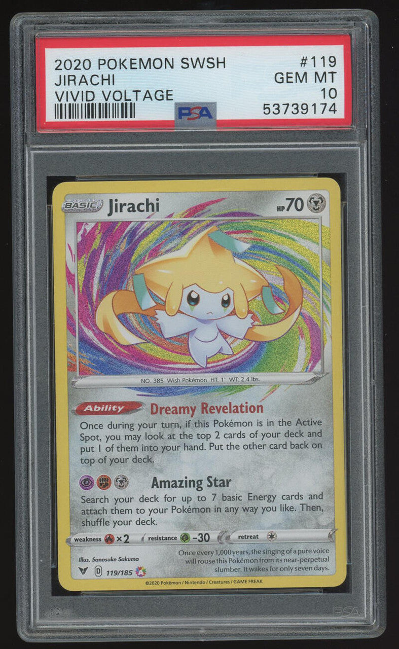 2020 Pokemon SWSH TCG #119 Jirachi Vivid Voltage Graded PSA 10 GEM MINT