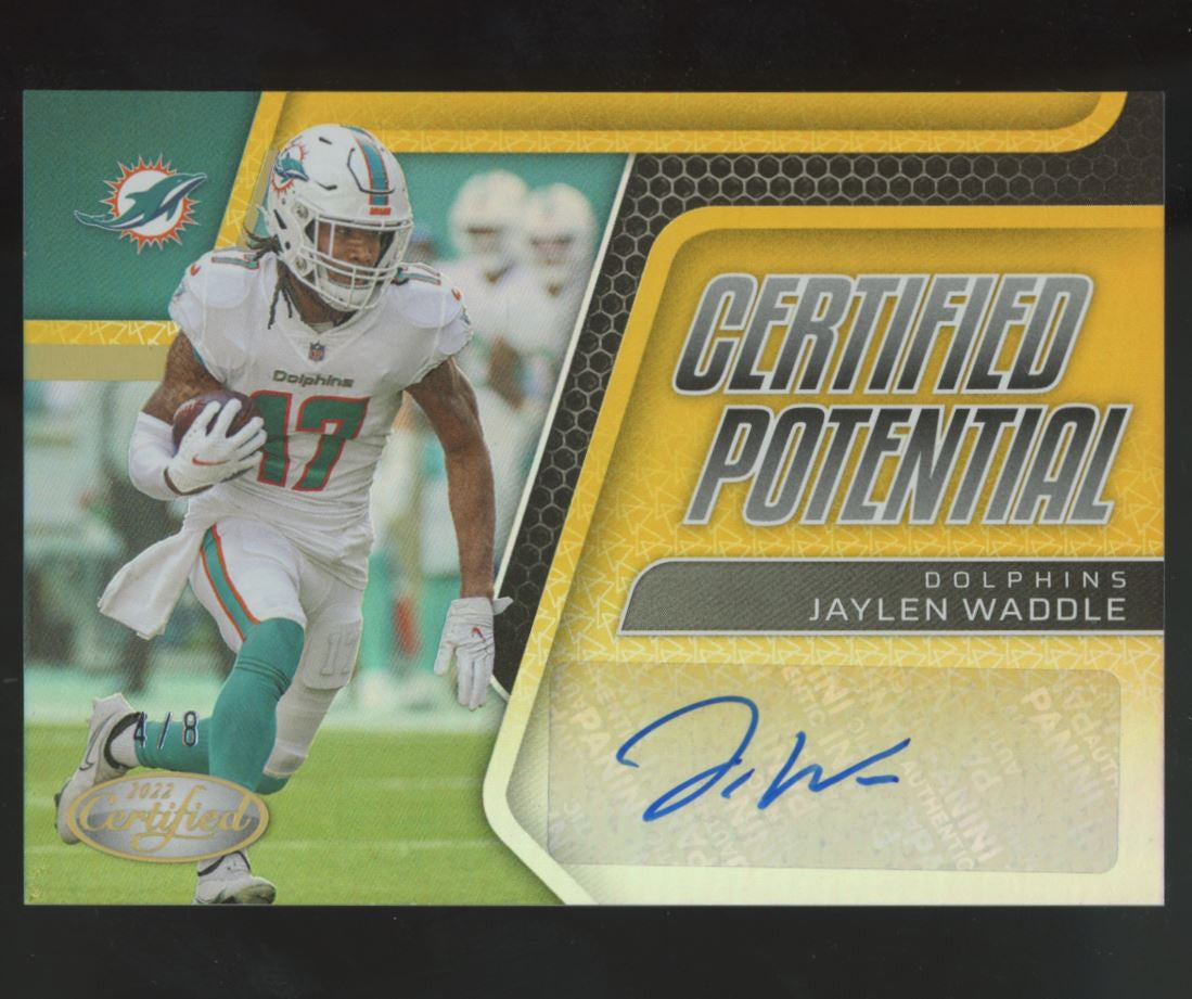 2022 Certified Potential Jaylen Waddle Auto Gold /8 #CPS-JW
