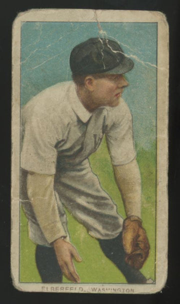 1909-11 T206 Kid Elberfeld Sweet Caporal Back Poor