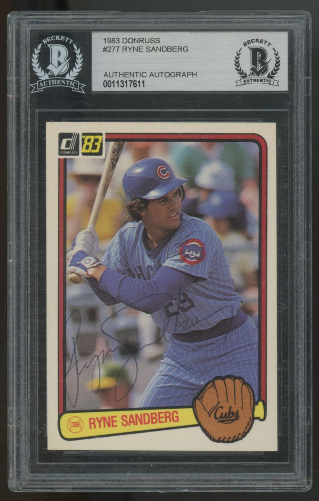 1983 Donruss Ryne Sandberg Signed Auto #277 BGS Auto Authentic
