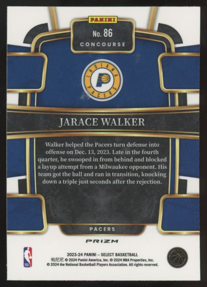 2023-24 Panini Select Jarace Walker RC Concourse Elephant Prizm SSP #86
