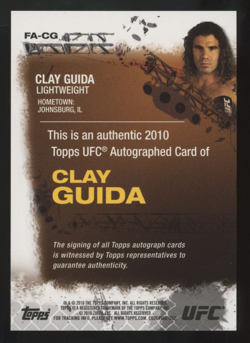 2010 Topps UFC Series Four Clay Guida Auto #FA-CG