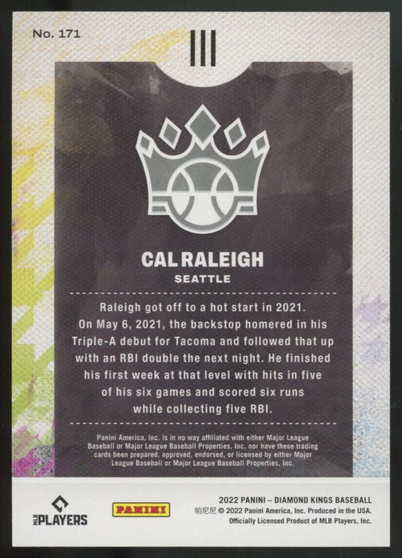2022 Panini Diamond Kings Cal Raleigh RC Gold Artist's Proof /49 #171