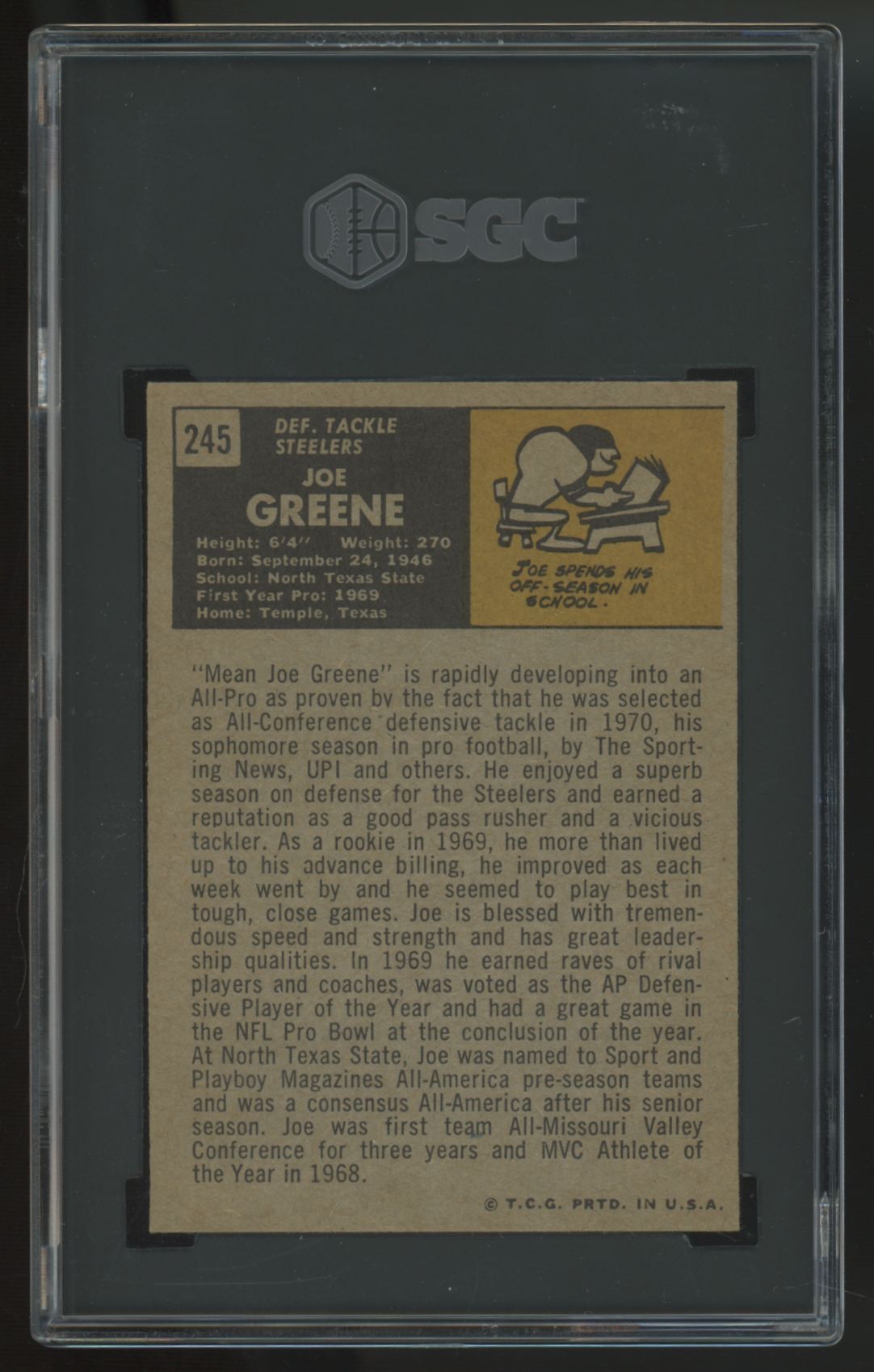 1971 Topps Joe Greene RC #245 SGC 6.5