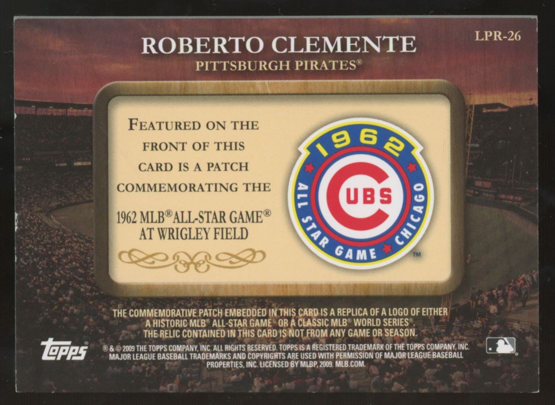 2009 Topps Roberto Clemente Historical 1962 All-Star Commemorative Patch #LPR-26