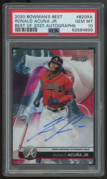 2020 Bowman's Best Ronald Acuna Jr. Best of '20 Auto #B20-RA PSA 10