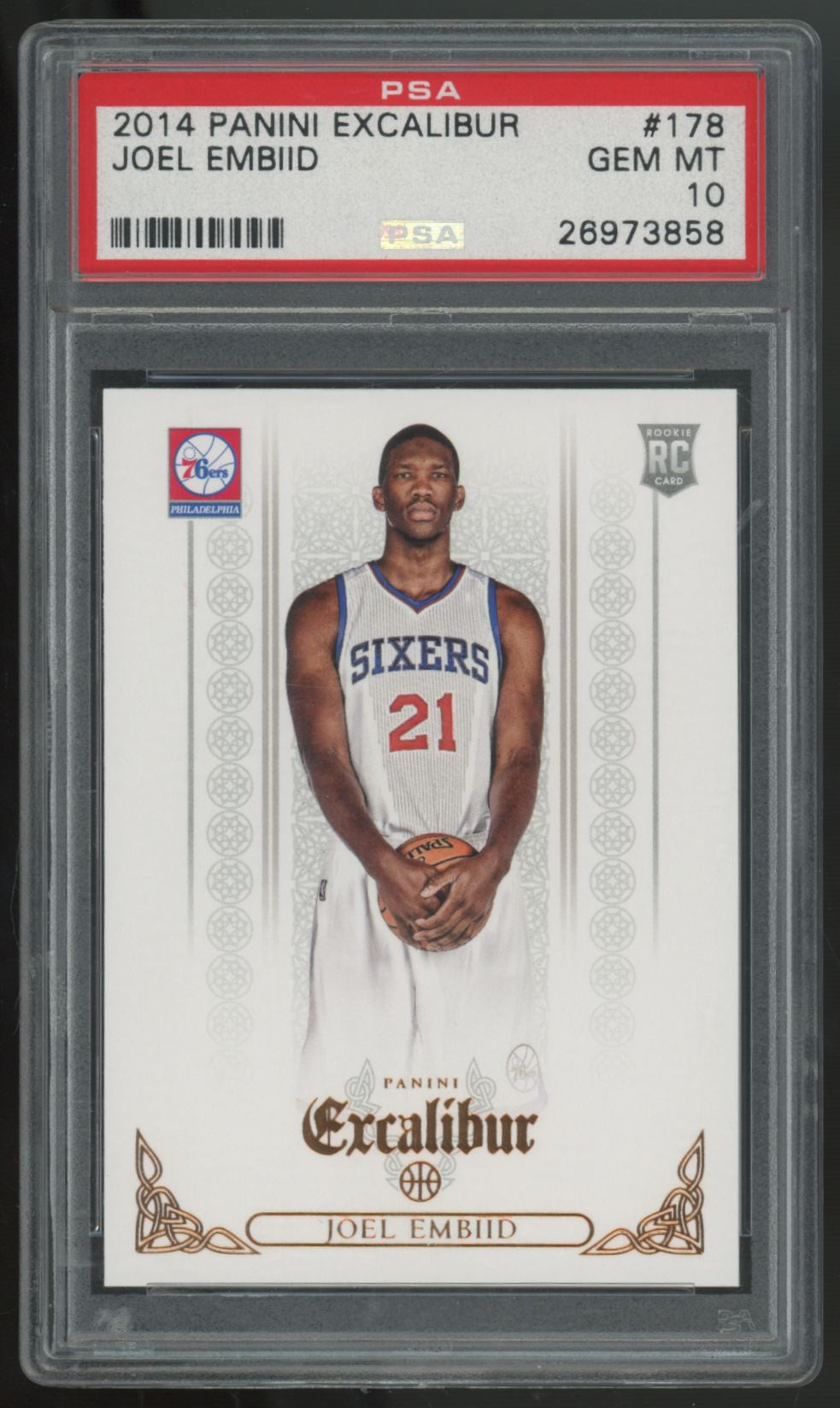 2014-15 Panini Excalibur Joel Embiid RC #178 PSA 10