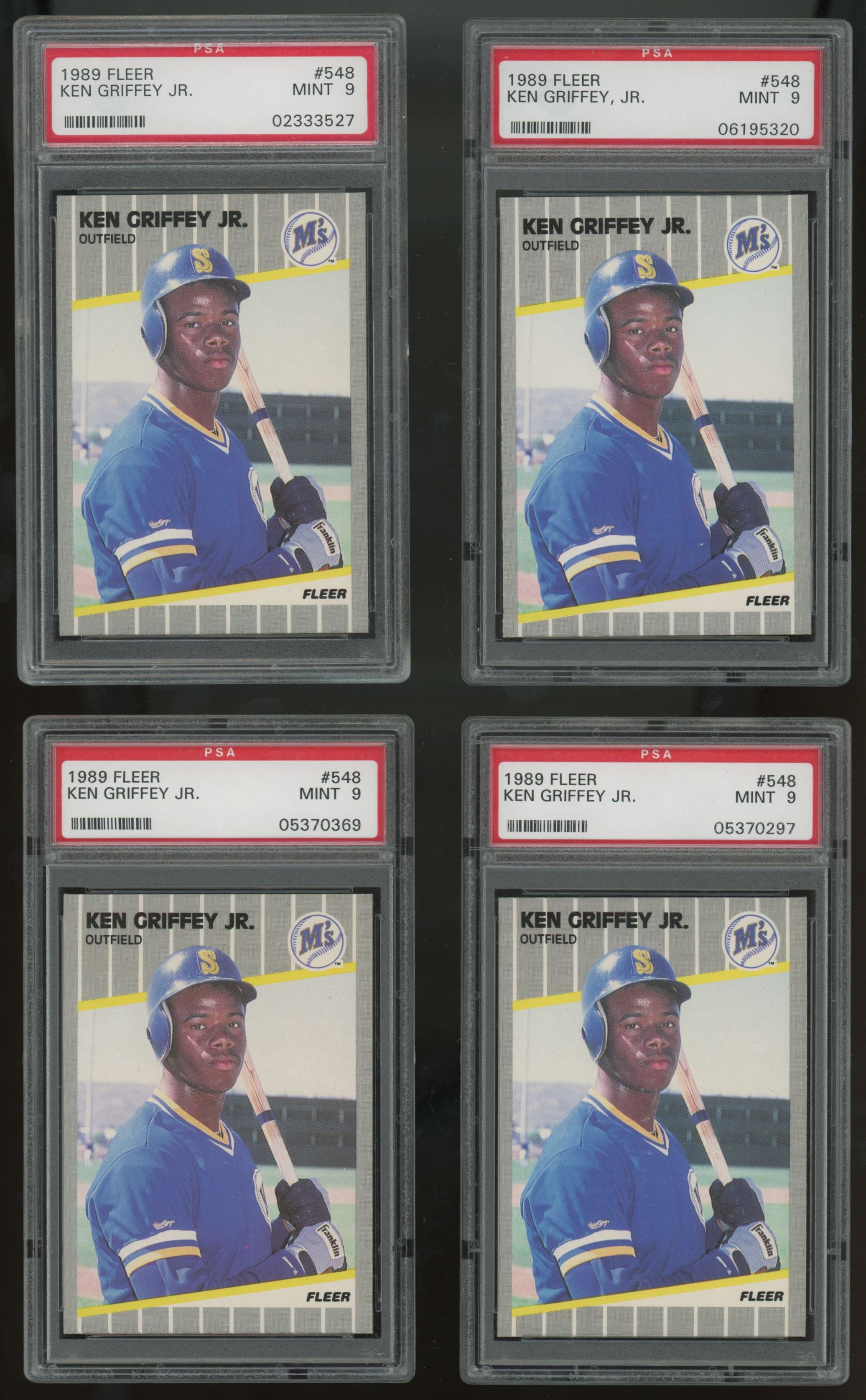 1989 Fleer Ken Griffey Jr. RC #548 PSA 9 Lot Of 10 "C"