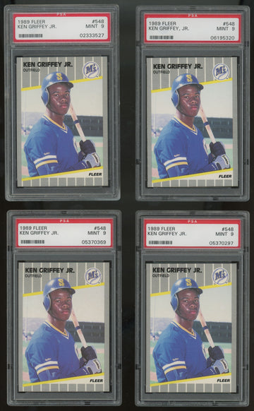 1989 Fleer Ken Griffey Jr. RC #548 PSA 9 Lot Of 10 "C"