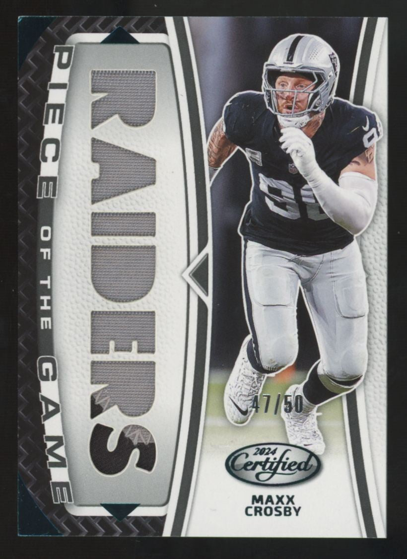 2024 Panini Certified Maxx Crosby Teal Piece Of The Game Patch /50 #POG-MCY