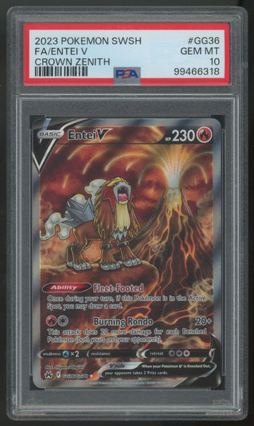 2023 Pokemon Entei V Crown Zenith Full Art #GG36 PSA 10 (B)