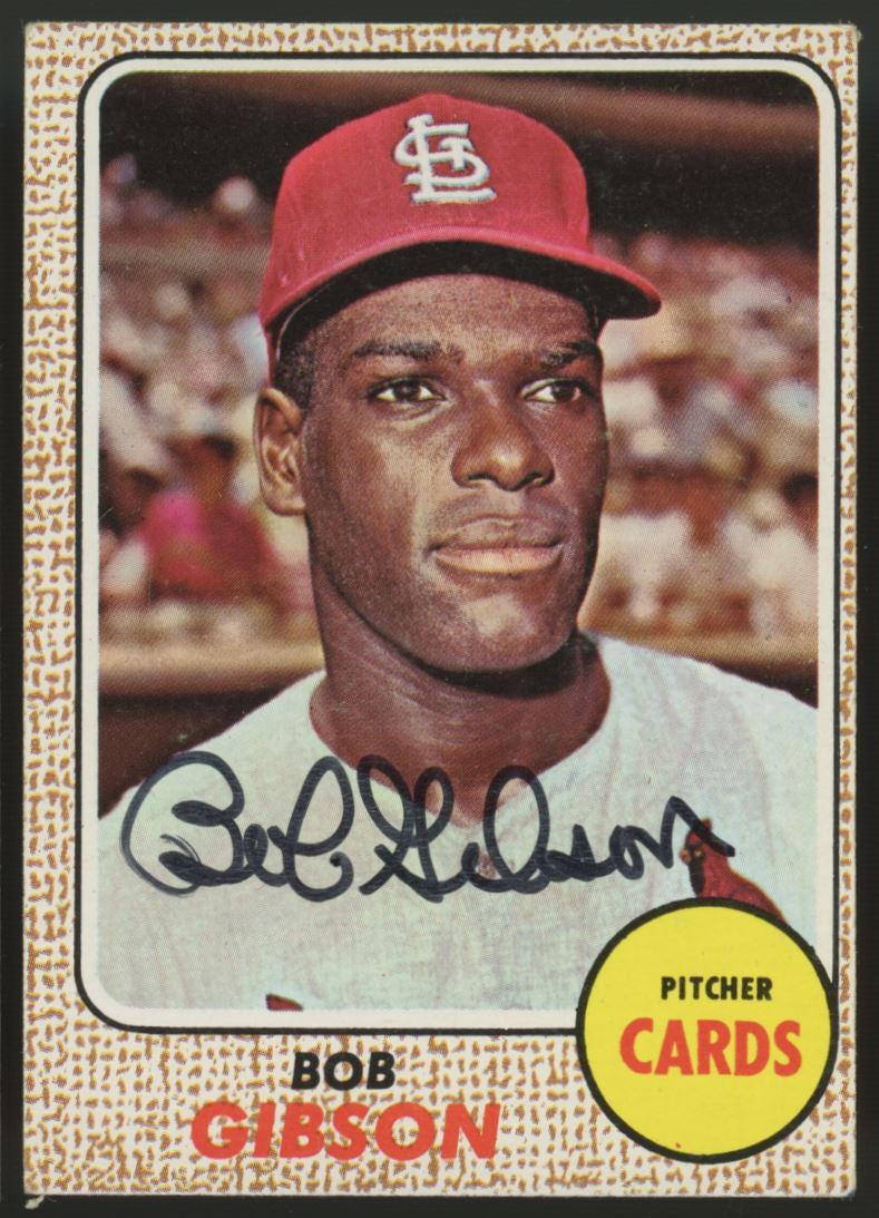 1968 Topps Bob Gibson #100 Signed Auto JSA