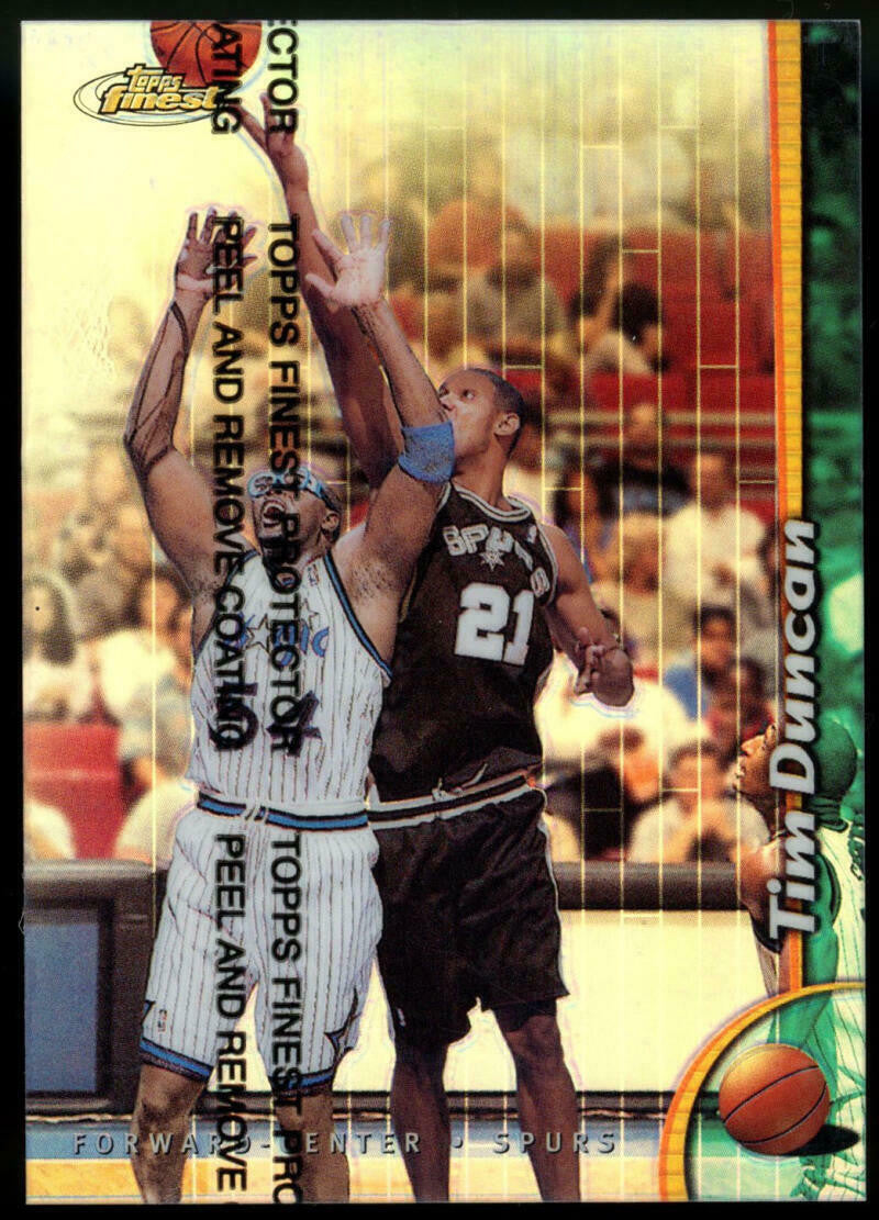 1998-99 Topps Finest Tim Duncan Refractor with Coating #190