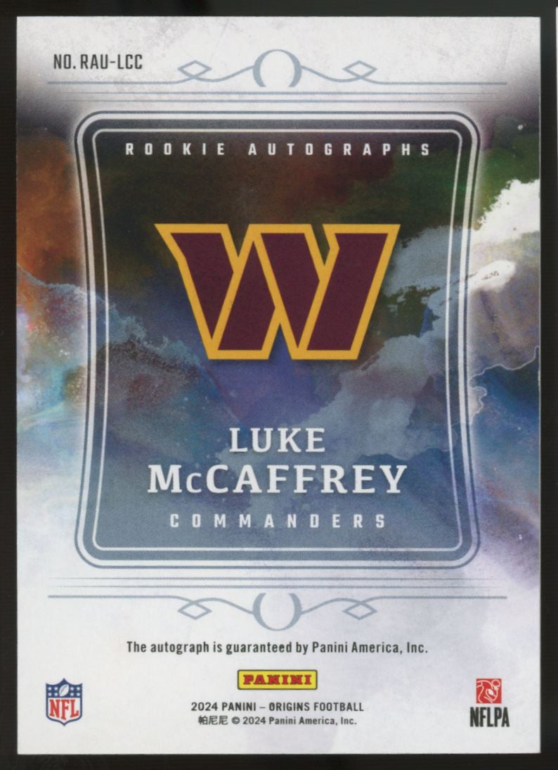 2024 Origins Luke McCaffrey RC Auto Red Ink /99 #RAU-LCC