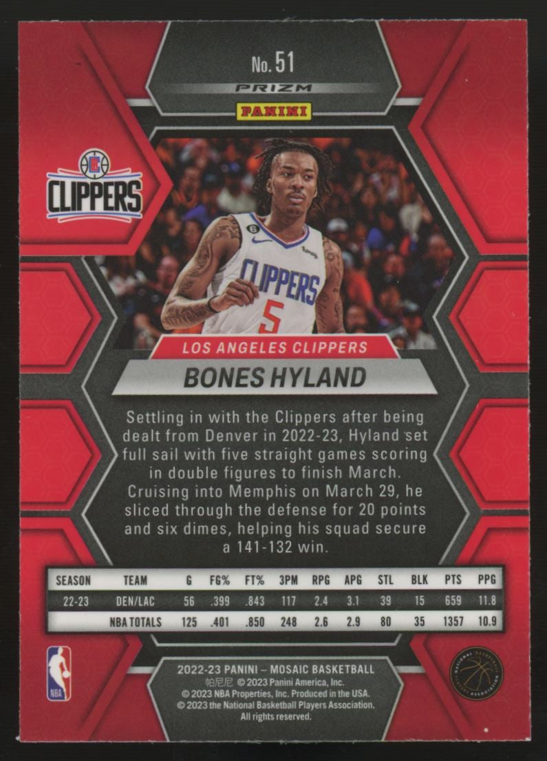 2022-23 Mosaic Bones Hyland Genesis Prizm SSP #51