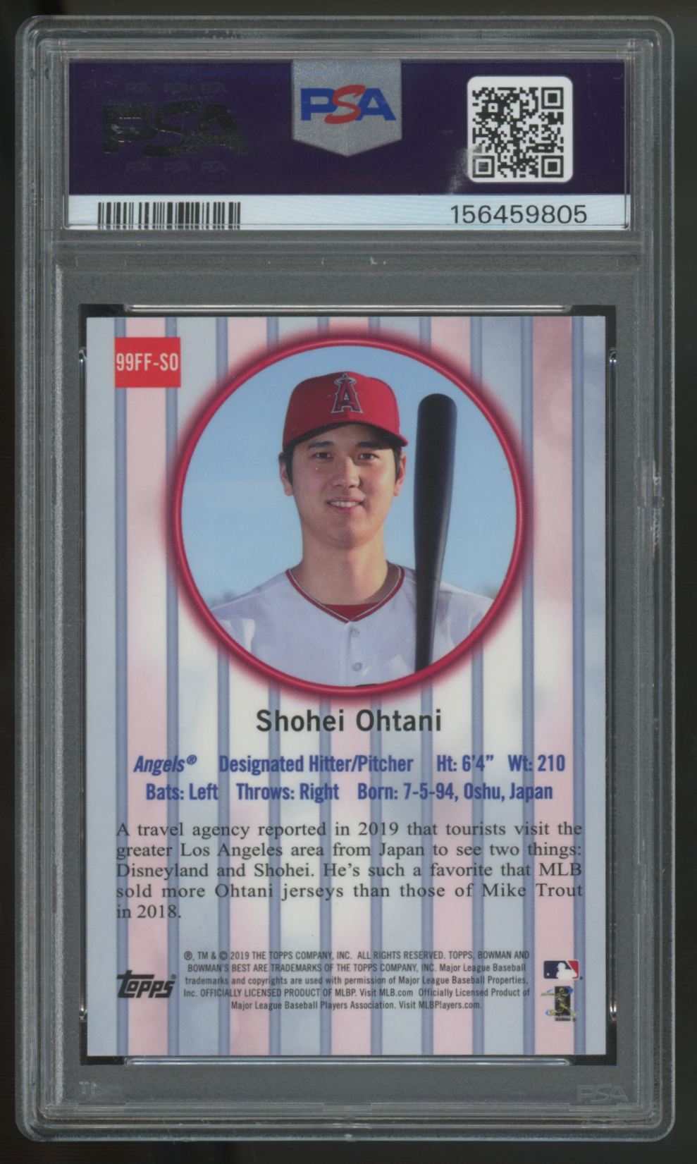 2019 Bowman's Best Shohei Ohtani 1999 Franchise Favorites #99FF-SO PSA 9