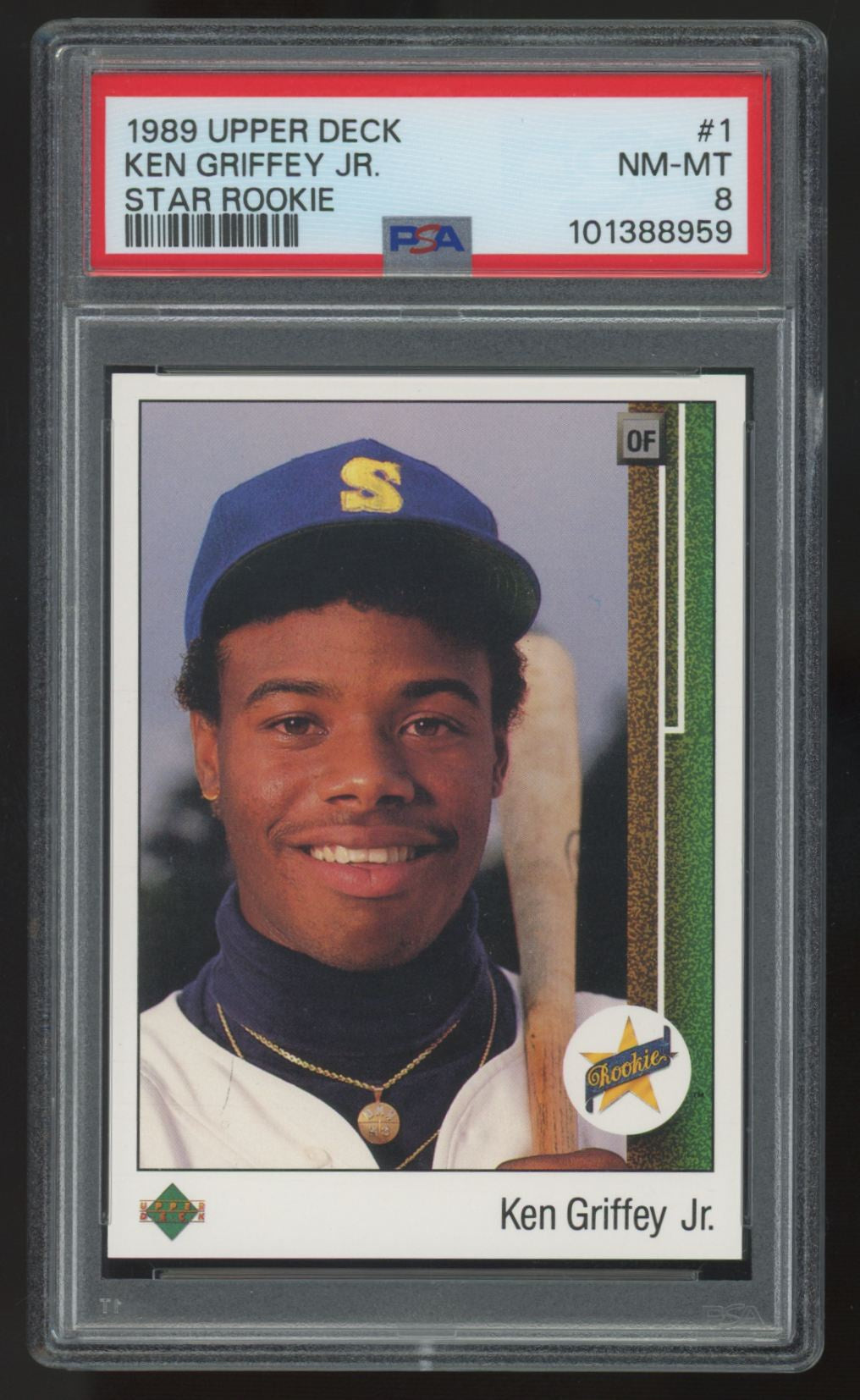 1989 Upper Deck Ken Griffey Jr. RC Star Rookie #1 PSA 8 *959
