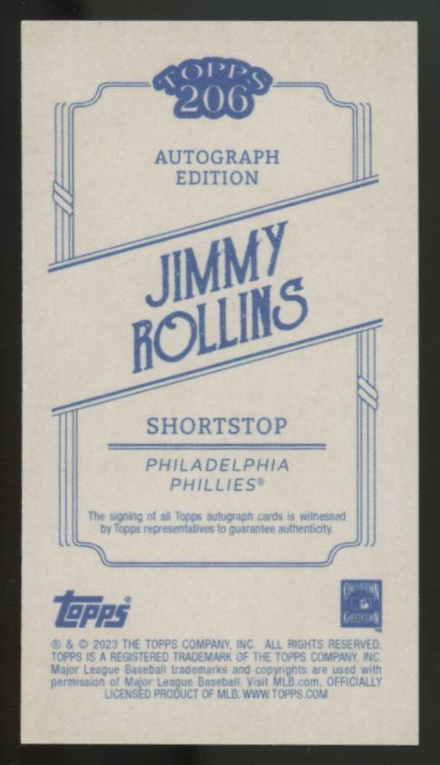 2023 Topps 206 Jimmy Rollins Mini Auto