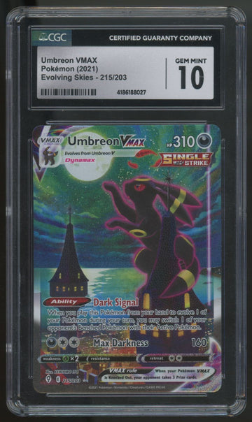 2021 Pokemon Umbreon VMAX Evolving Skies Full Art #215 CGC 10