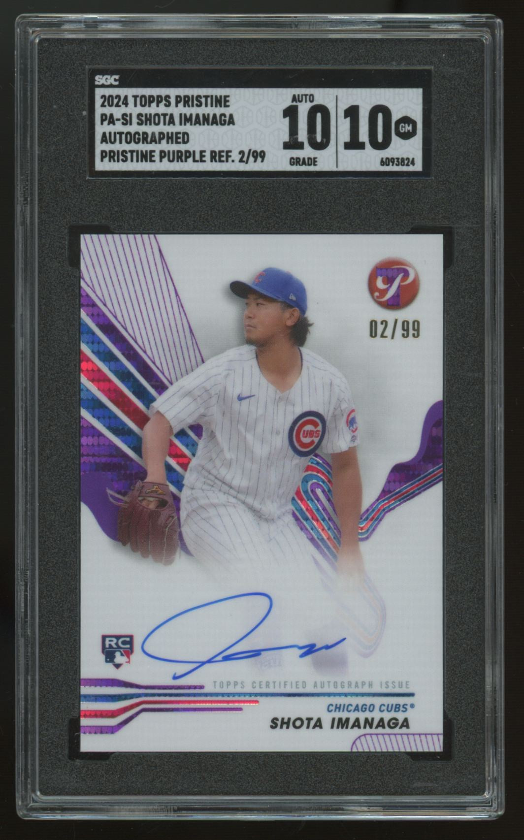 2024 Topps Pristine Shota Imanaga RC Purple Refractor Auto /99 #PA-SI SGC 10 10