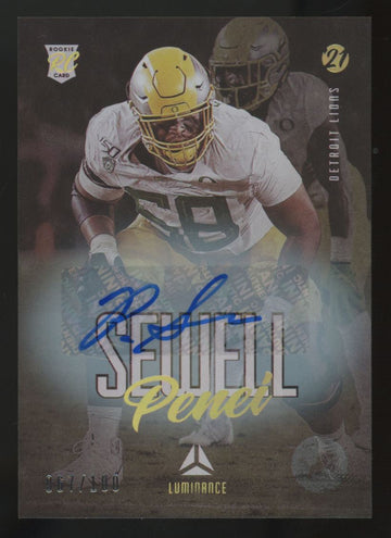 2021 Panini Luminance Penei Sewell RC Gold Auto /100 #131