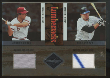 2004 Leaf Limited Mike Piazza Johnny Bench Lumberjacks Dual Patch /100 #LJC-48