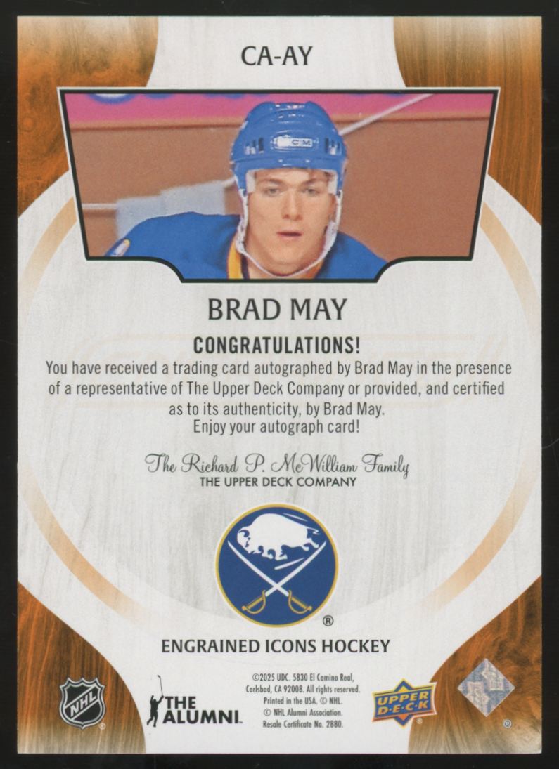 2024-25 Upper Deck Engrained Icons Brad May Auto #CA-AY