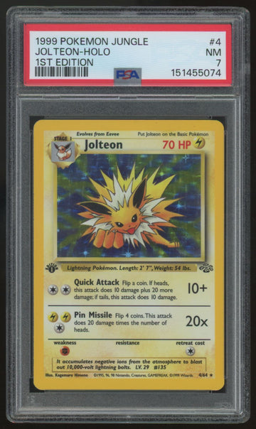 1999 Pokemon Jolteon Jungle 1st Edtion Holo #4 PSA 7