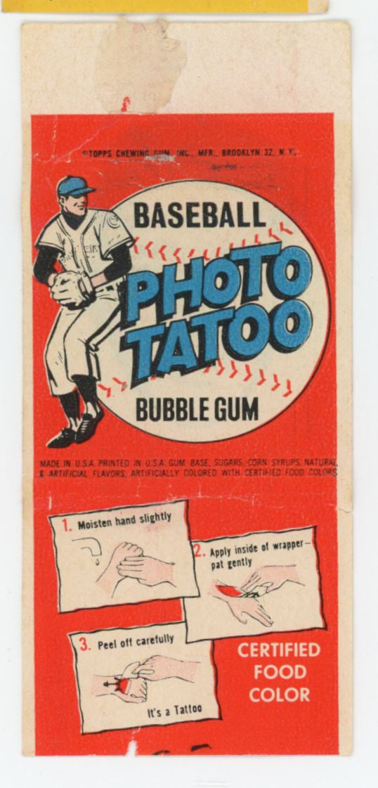 1964 Topps Baseball Photo Tattoos Sandy Koufax "B"