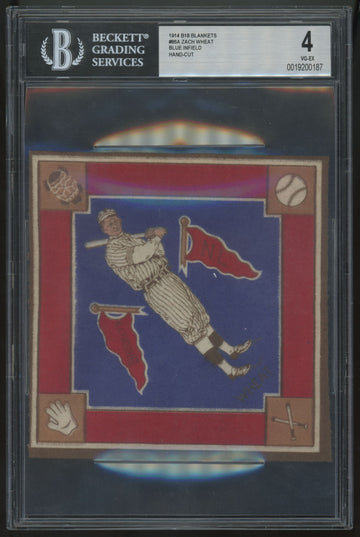 1914 B18 Blankets Zach Wheat Blue Infield BGS 4