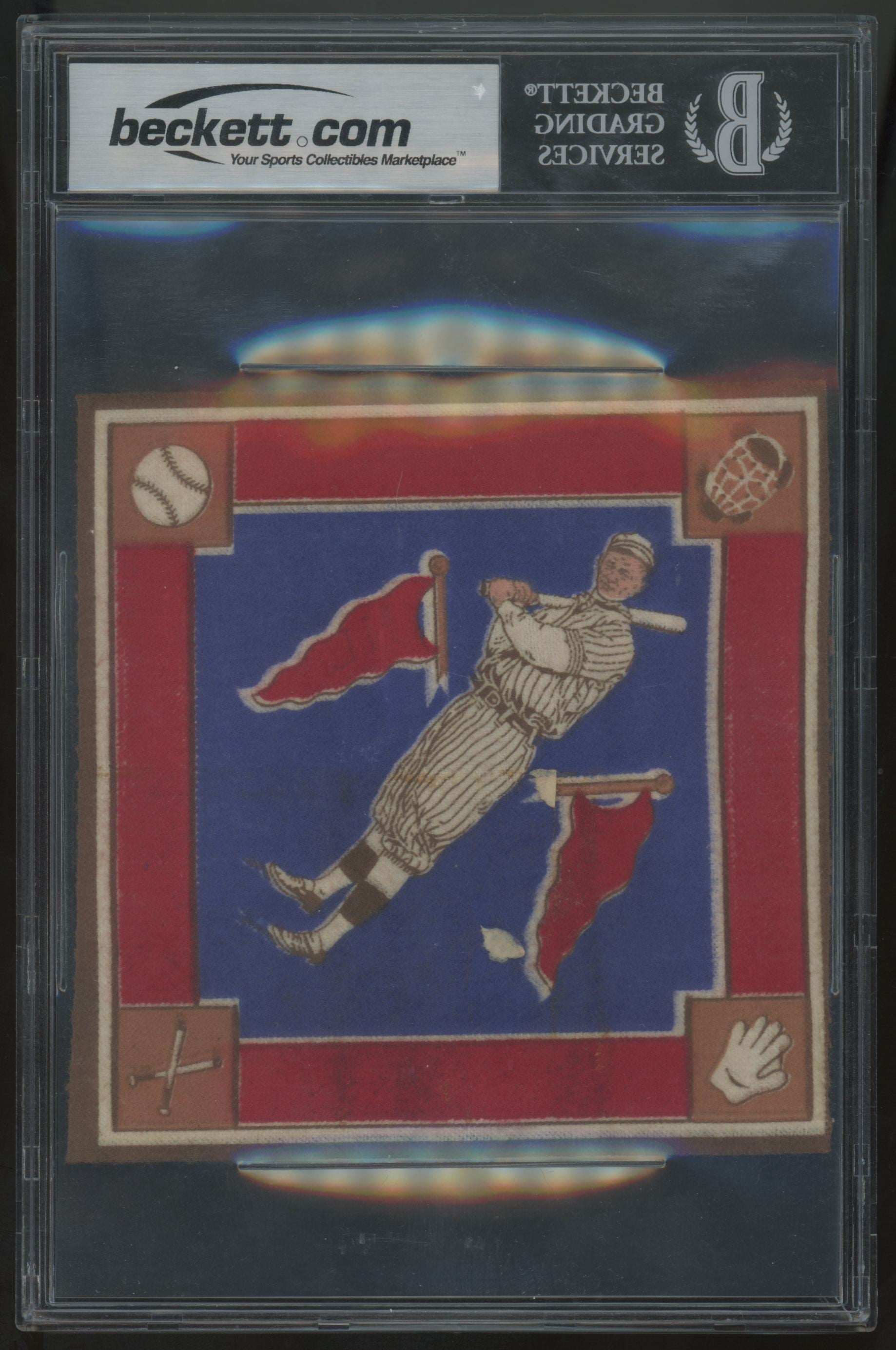 1914 B18 Blankets Zach Wheat Blue Infield BGS 4